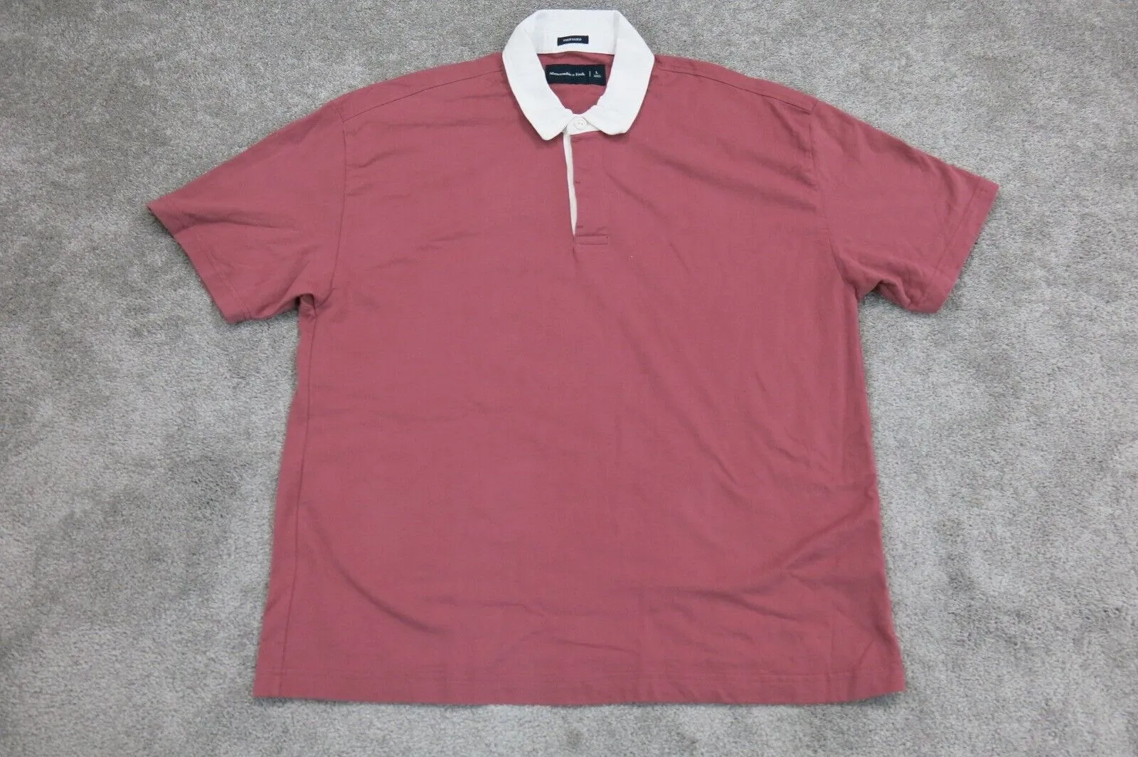 Abercrombie & Fitch Mens Polo Shirt Short Sleeve Logo Pink Orange Size Large