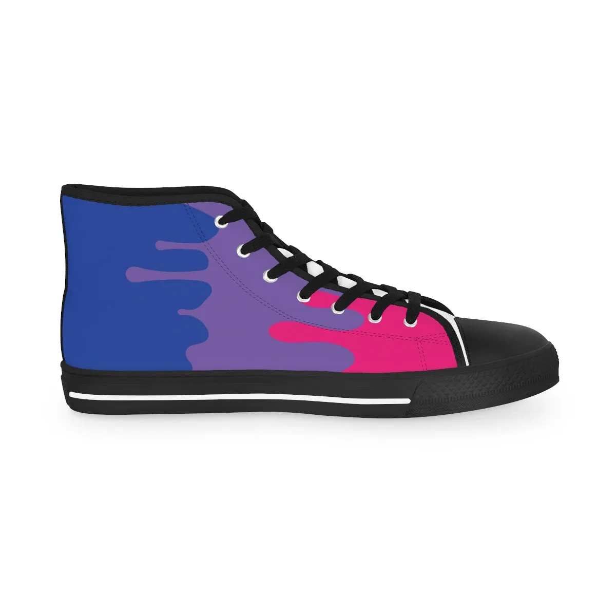 Bisexual Drip Rainbow Flag LGBTQ High Top Sneakers Unisex Size