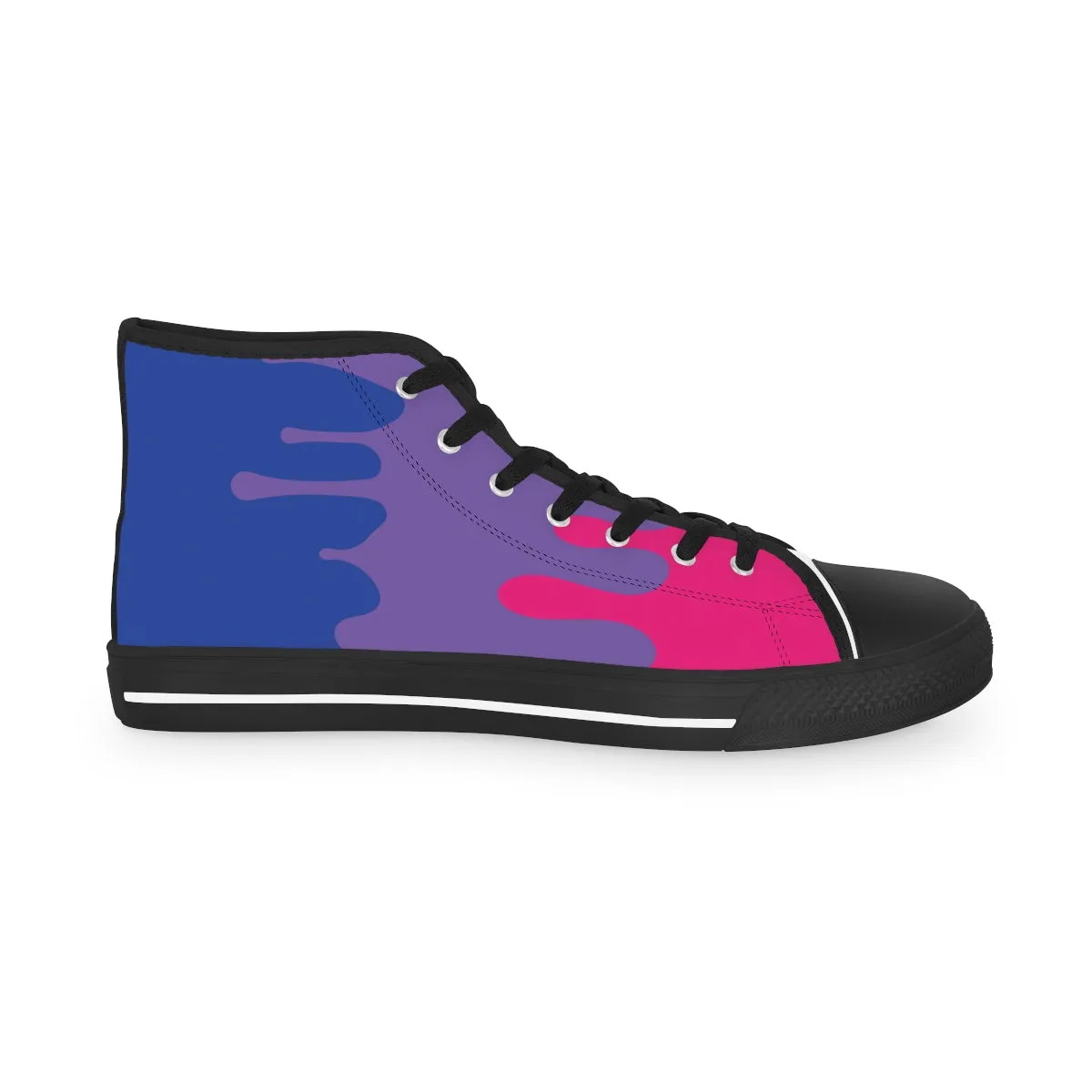 Bisexual Drip Rainbow Flag LGBTQ High Top Sneakers Unisex Size