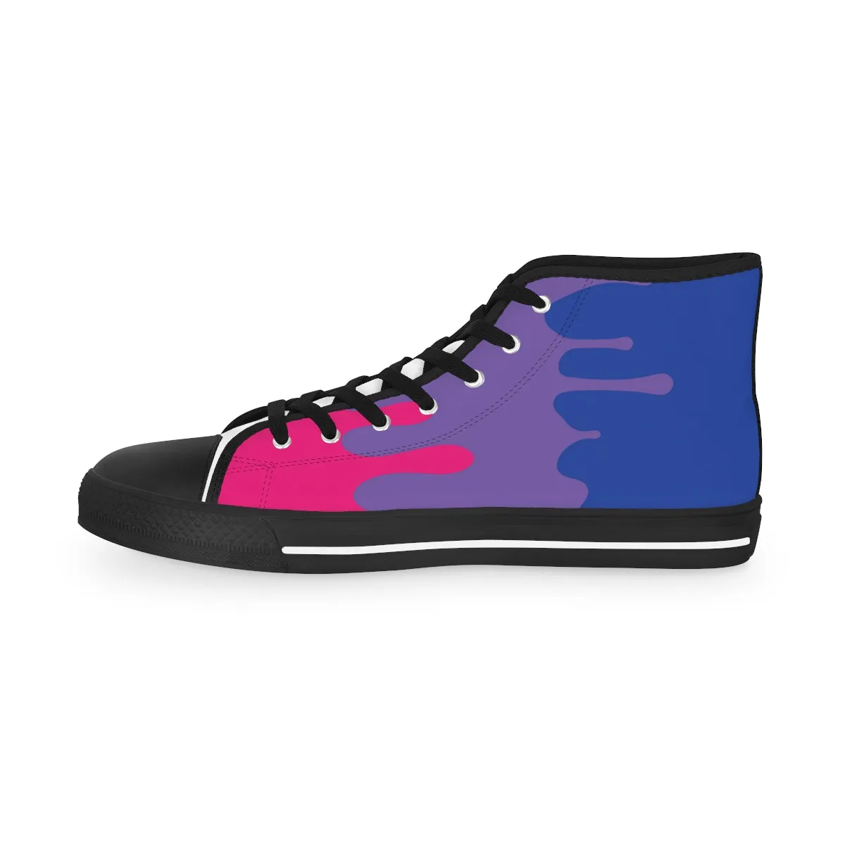 Bisexual Drip Rainbow Flag LGBTQ High Top Sneakers Unisex Size