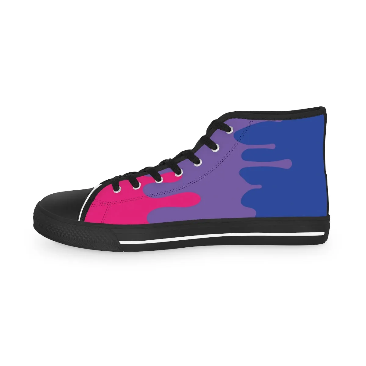 Bisexual Drip Rainbow Flag LGBTQ High Top Sneakers Unisex Size