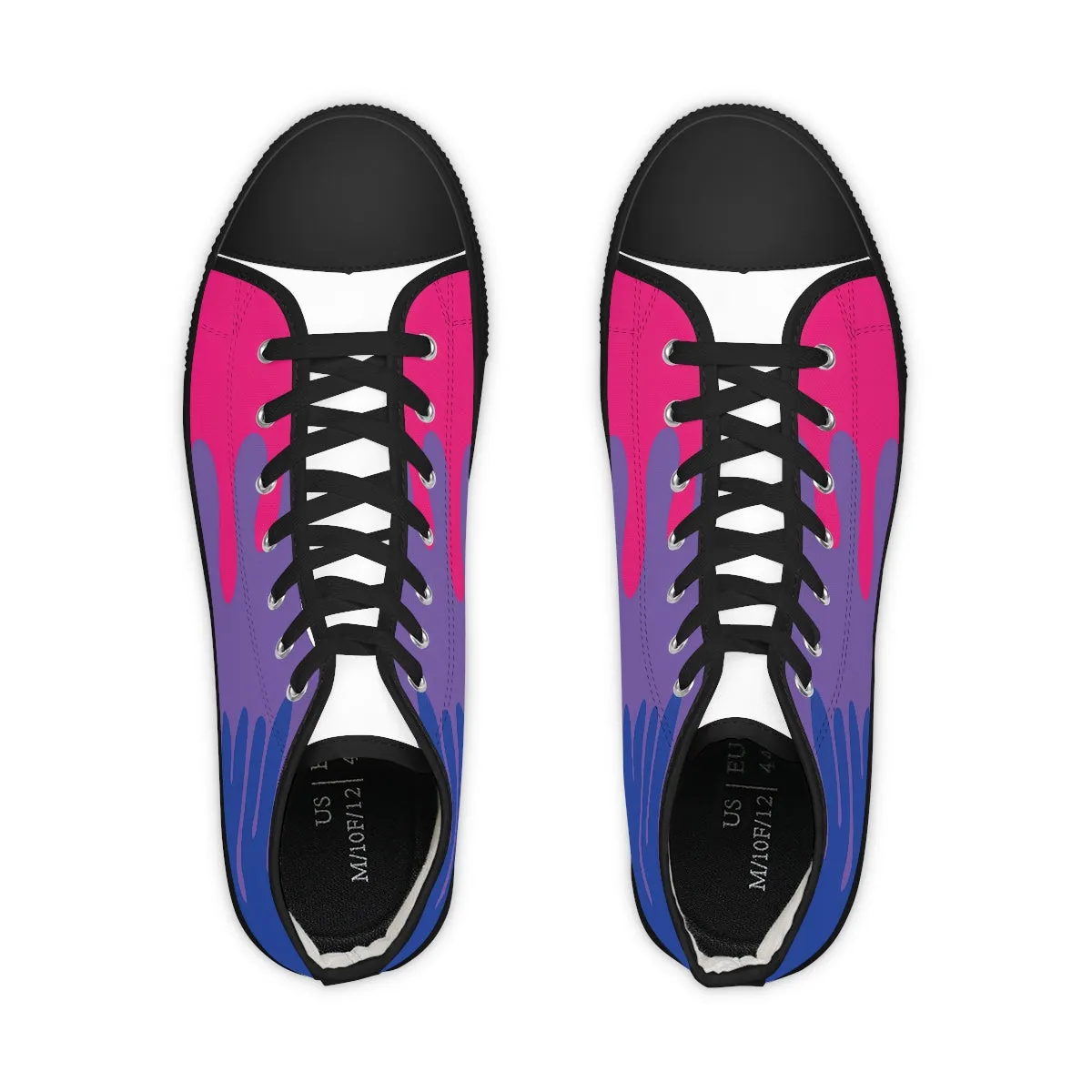 Bisexual Drip Rainbow Flag LGBTQ High Top Sneakers Unisex Size