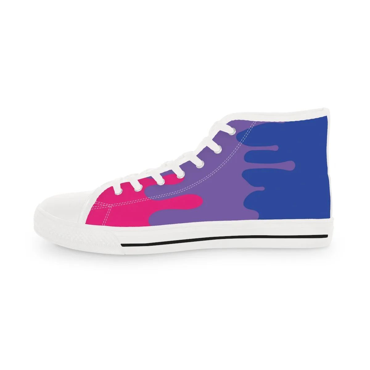 Bisexual Drip Rainbow Flag LGBTQ High Top Sneakers Unisex Size