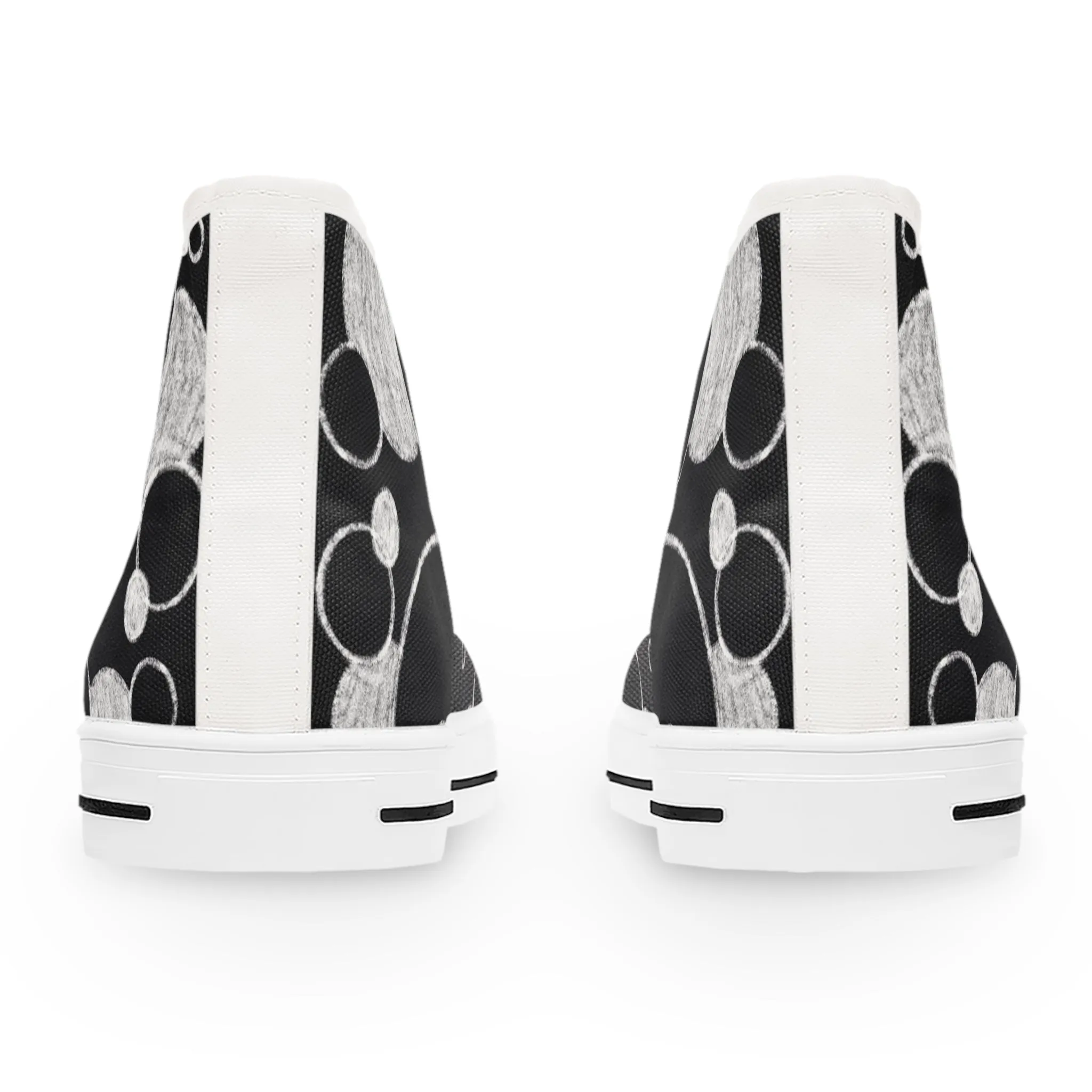 Black Dots - Inovax Women's Hight Top Sneakers