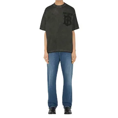 BU - Men 'Dark Grey' Burberry Monogram Motif Oversized T-Shirt BU827