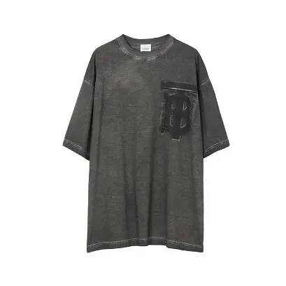 BU - Men 'Dark Grey' Burberry Monogram Motif Oversized T-Shirt BU827