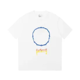 BU - Men 'White' Thorn and Logo Print Oversized T-Shirt BU804