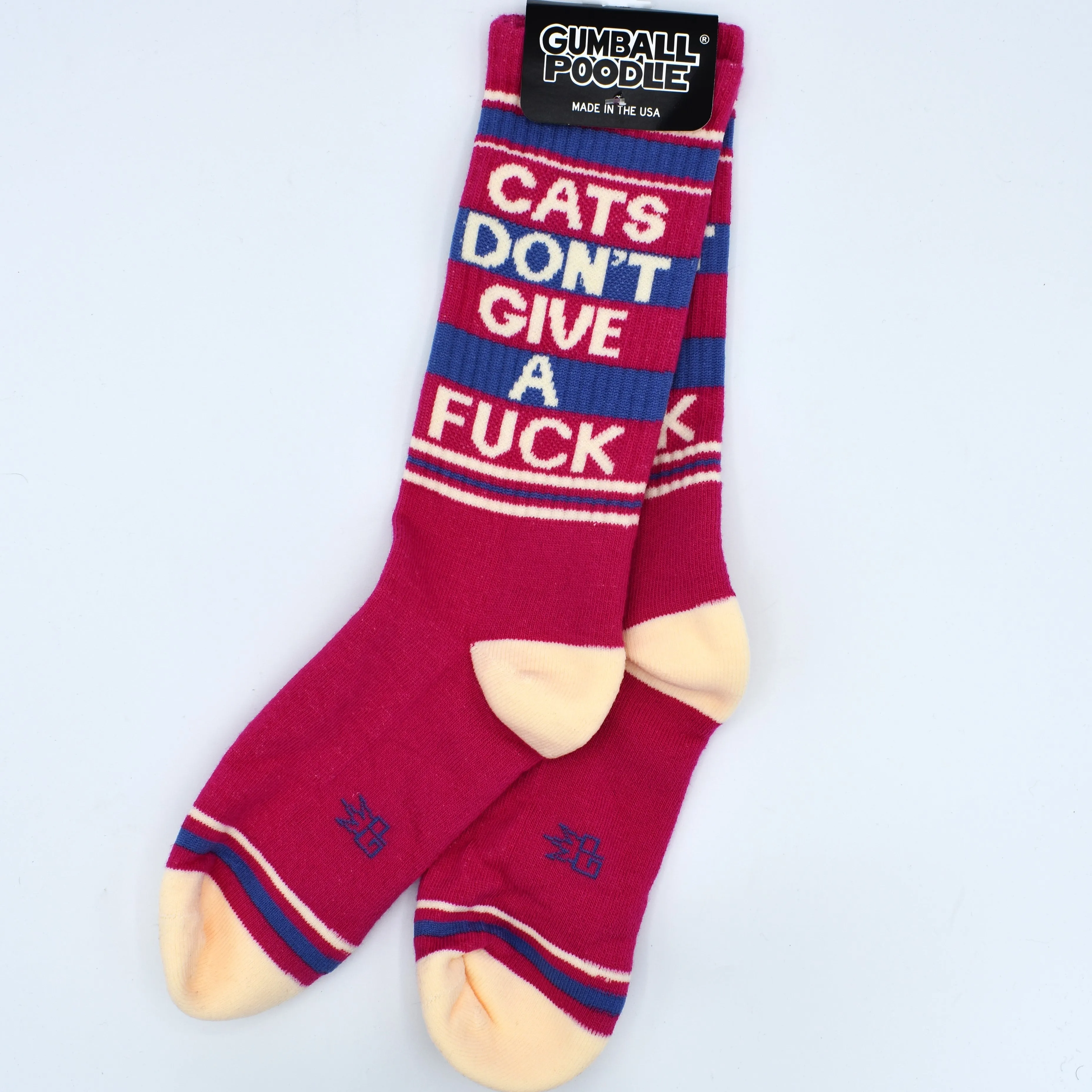 Cats Don't Give a Fuck Ribbed Gym Socks