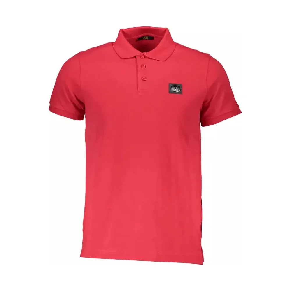 Cavalli Class Red Cotton Men Polo Shirt