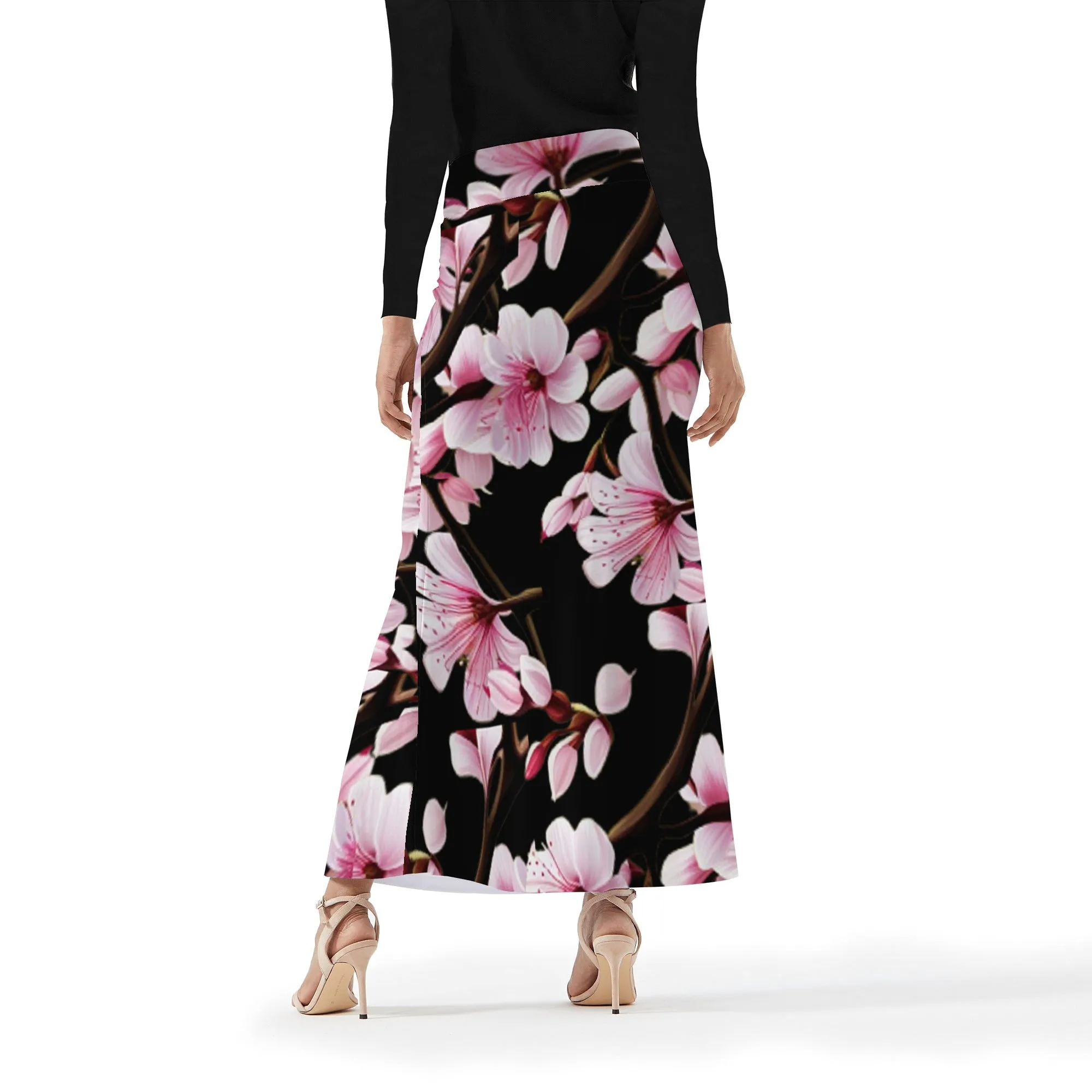 Cherry Blossom Womens Full Length Skirt - 3 colors