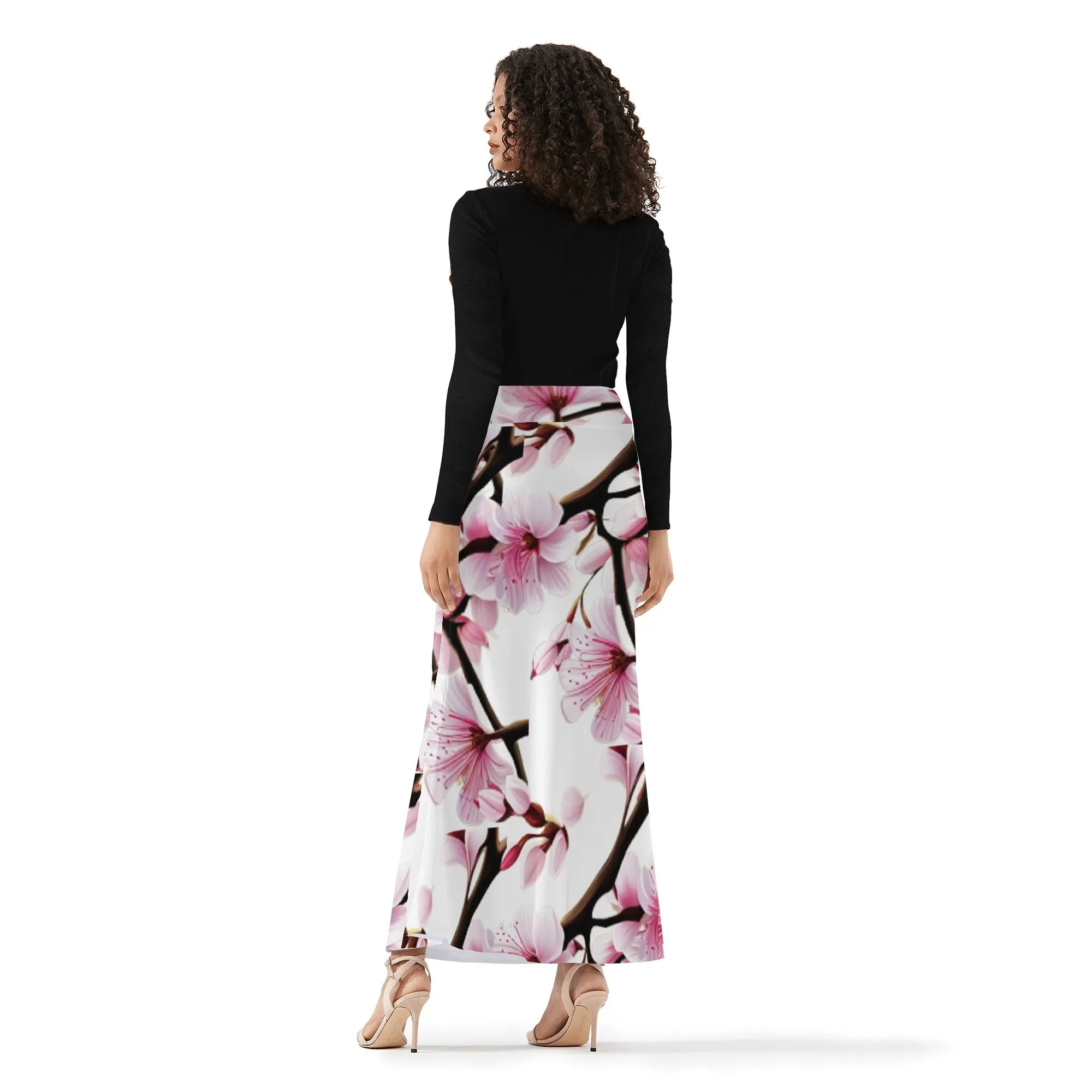 Cherry Blossom Womens Full Length Skirt - 3 colors