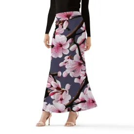 Cherry Blossom Womens Full Length Skirt - 3 colors