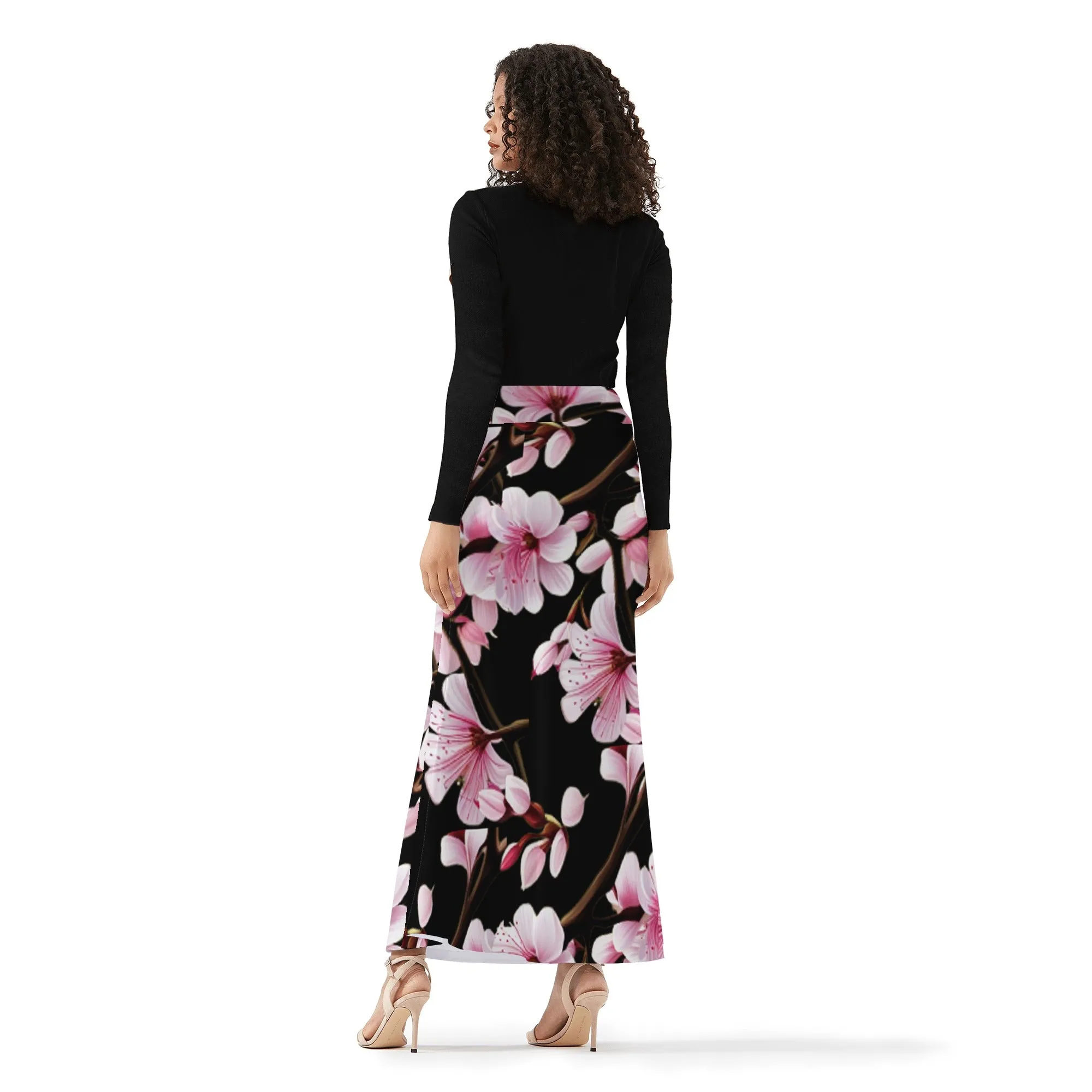 Cherry Blossom Womens Full Length Skirt - 3 colors