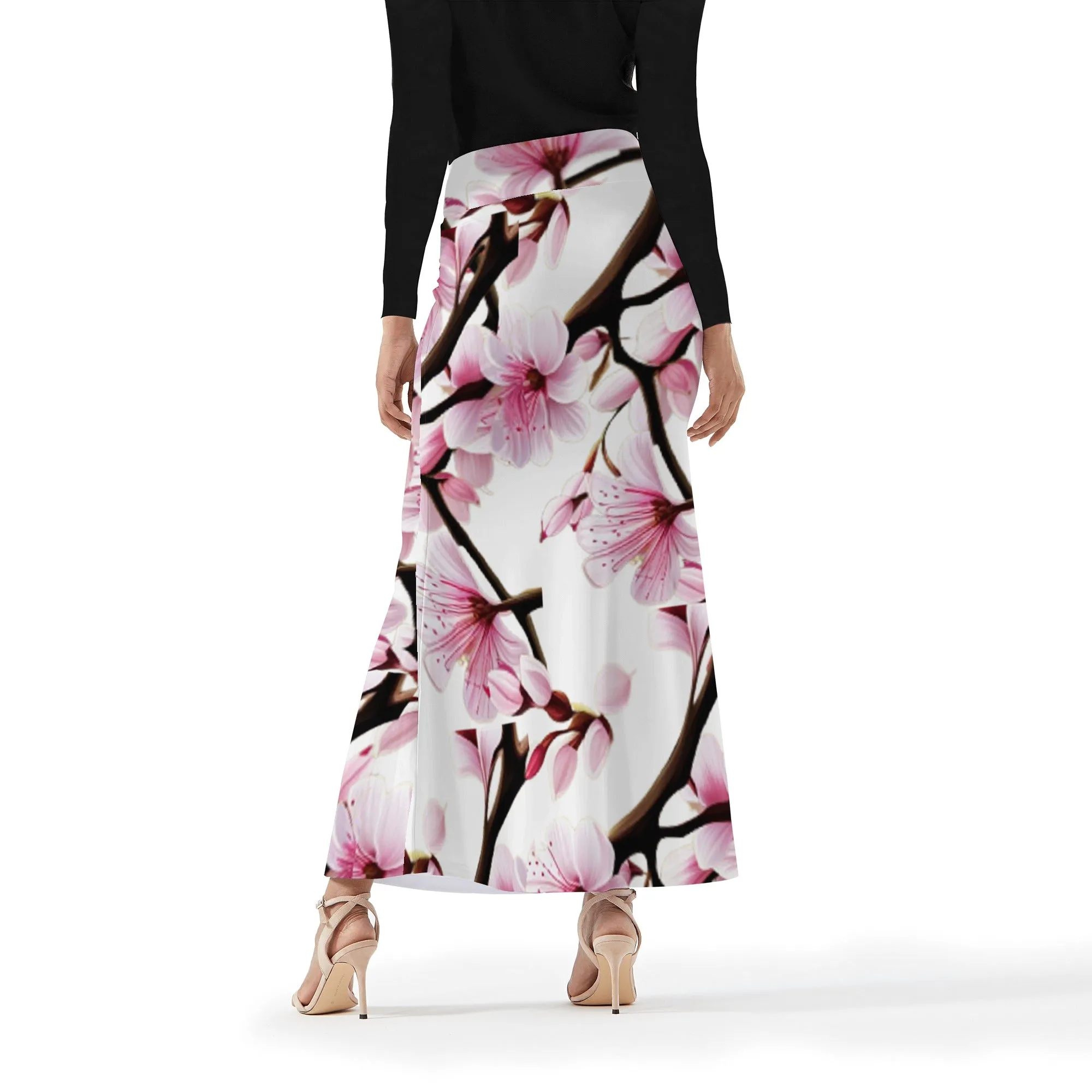 Cherry Blossom Womens Full Length Skirt - 3 colors