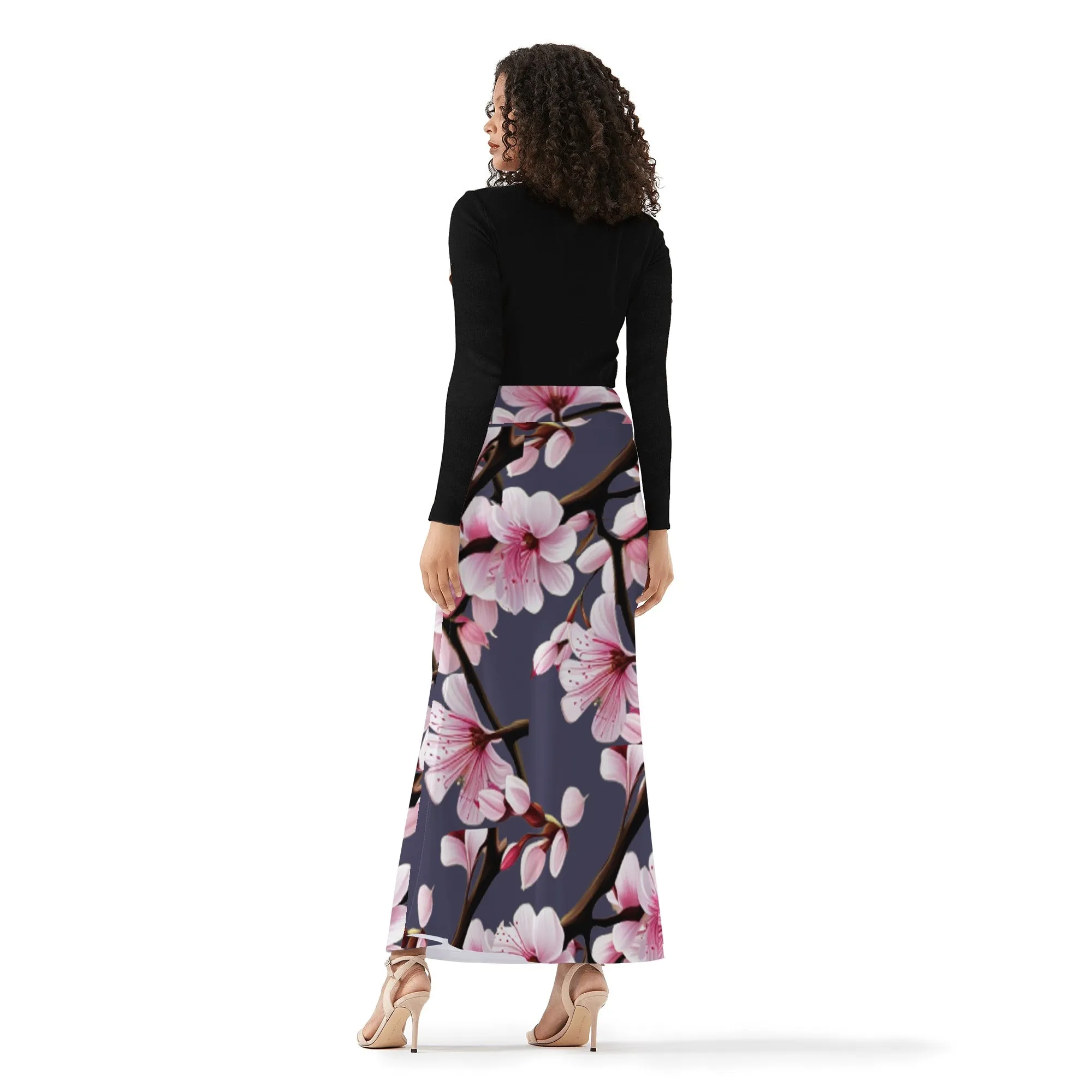 Cherry Blossom Womens Full Length Skirt - 3 colors