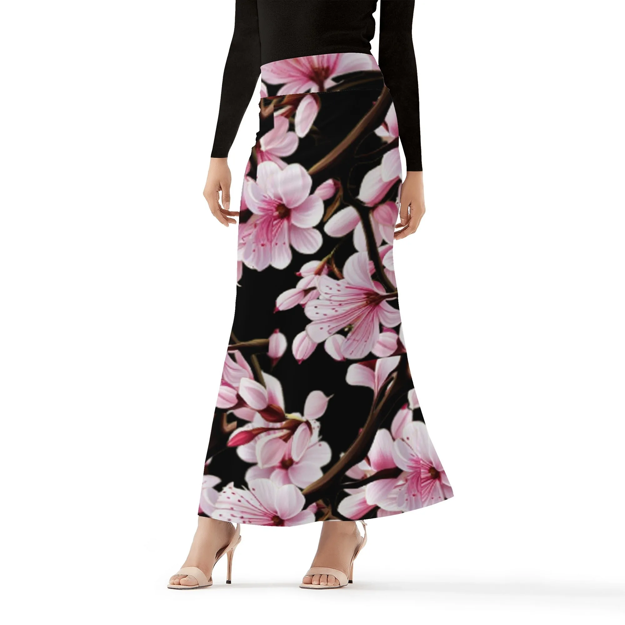 Cherry Blossom Womens Full Length Skirt - 3 colors