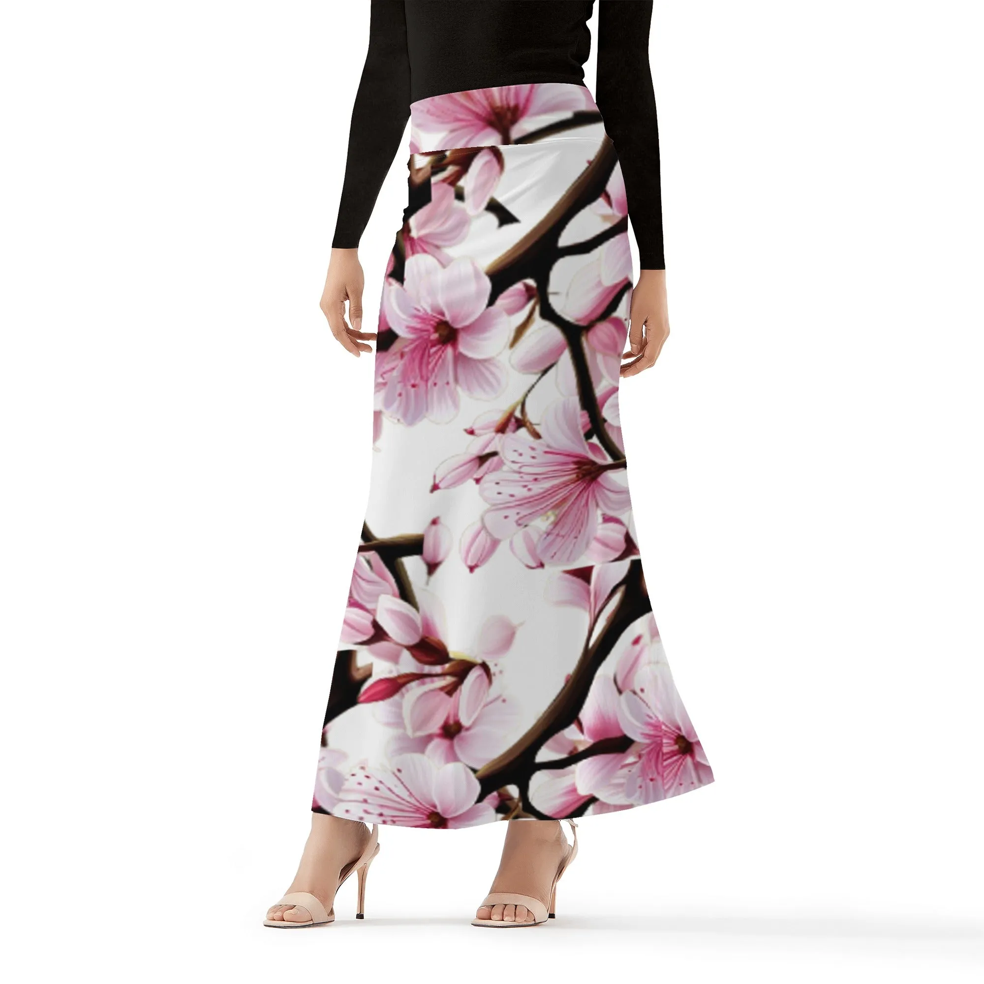 Cherry Blossom Womens Full Length Skirt - 3 colors