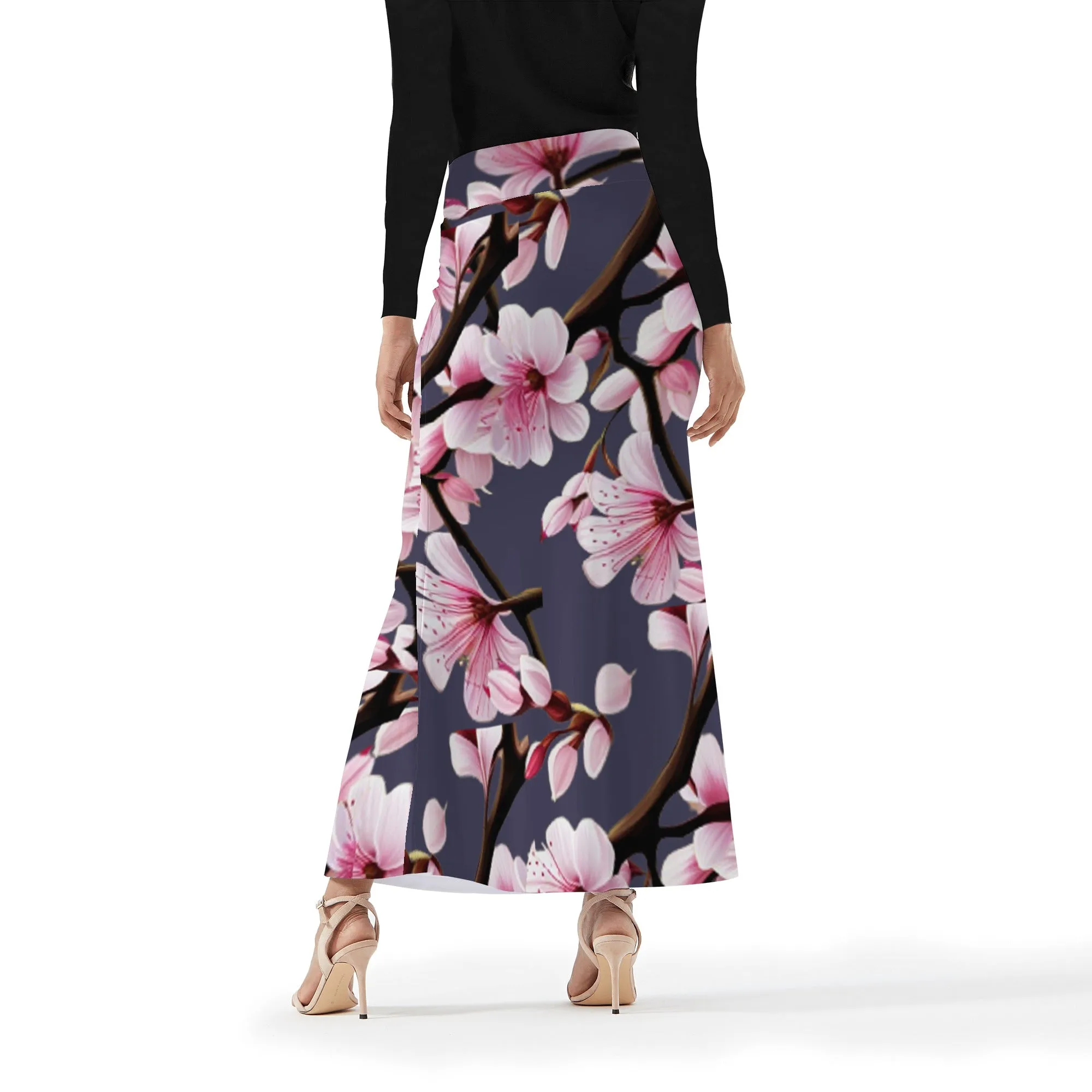 Cherry Blossom Womens Full Length Skirt - 3 colors