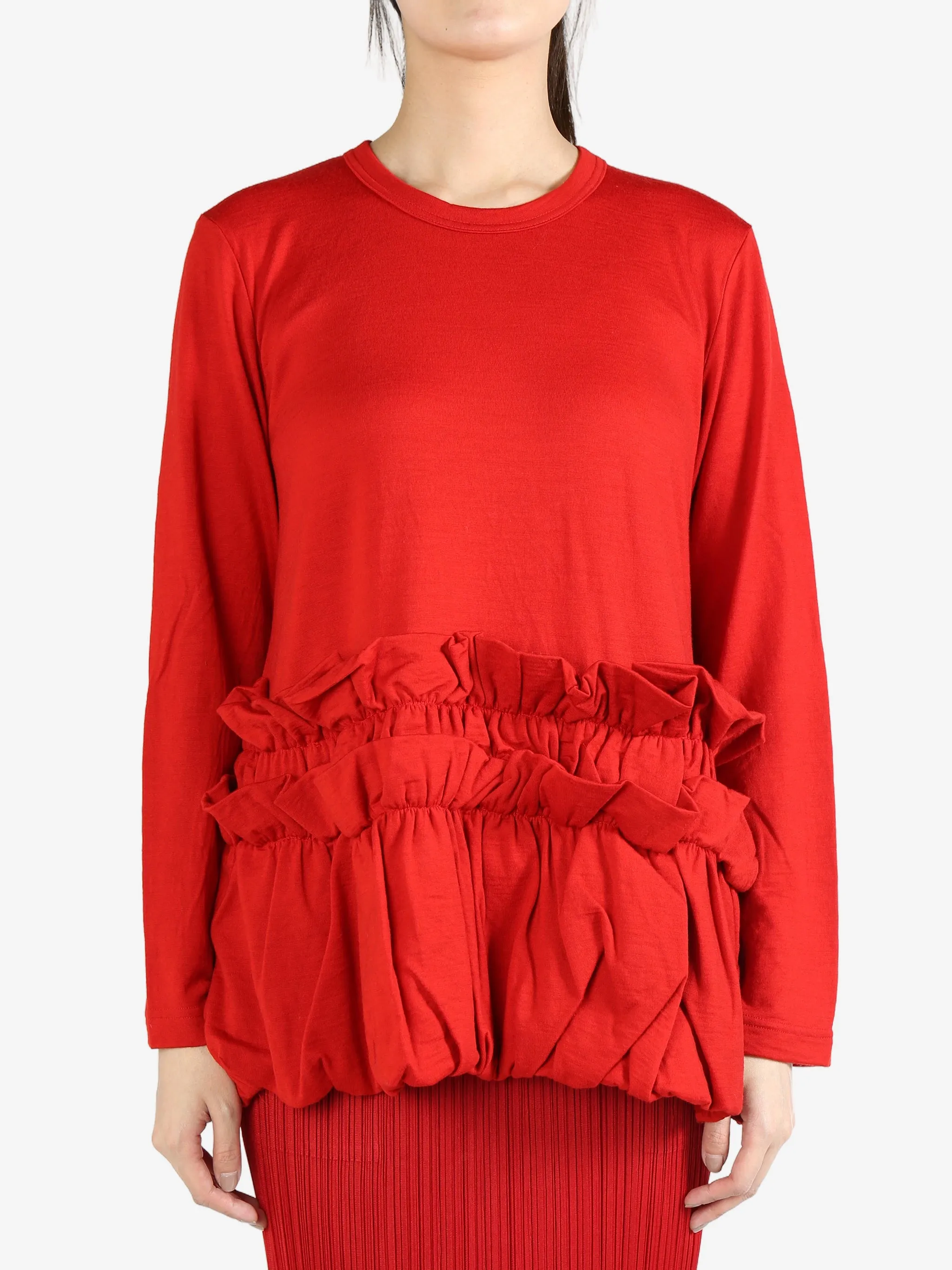 COMME DES GARCONS COMME DES GARCONS - Women Ruffled Long Sleeve T-shirt