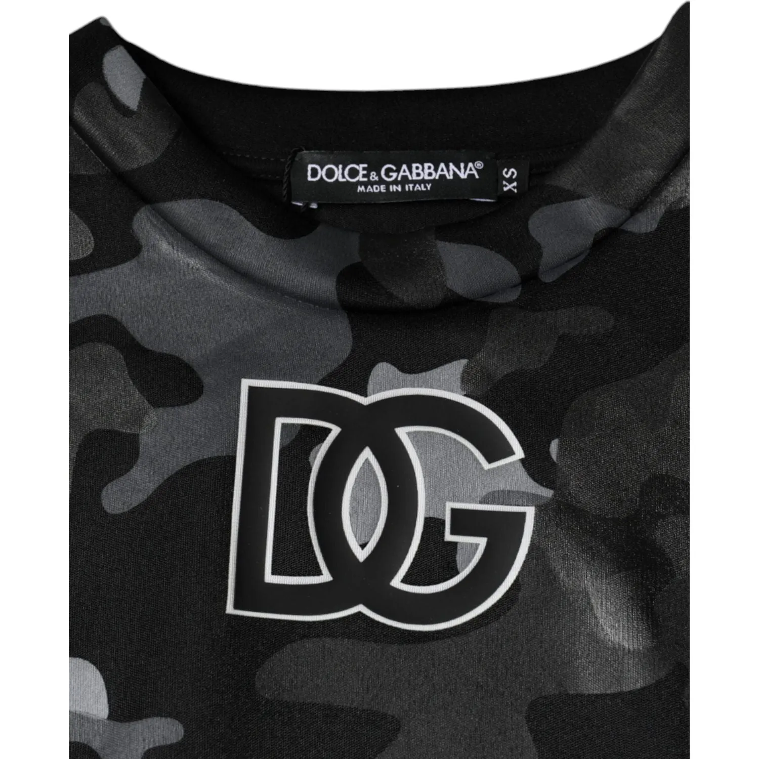 Dolce & Gabbana Black Camouflage Round Neck Sweatshirt Sweater