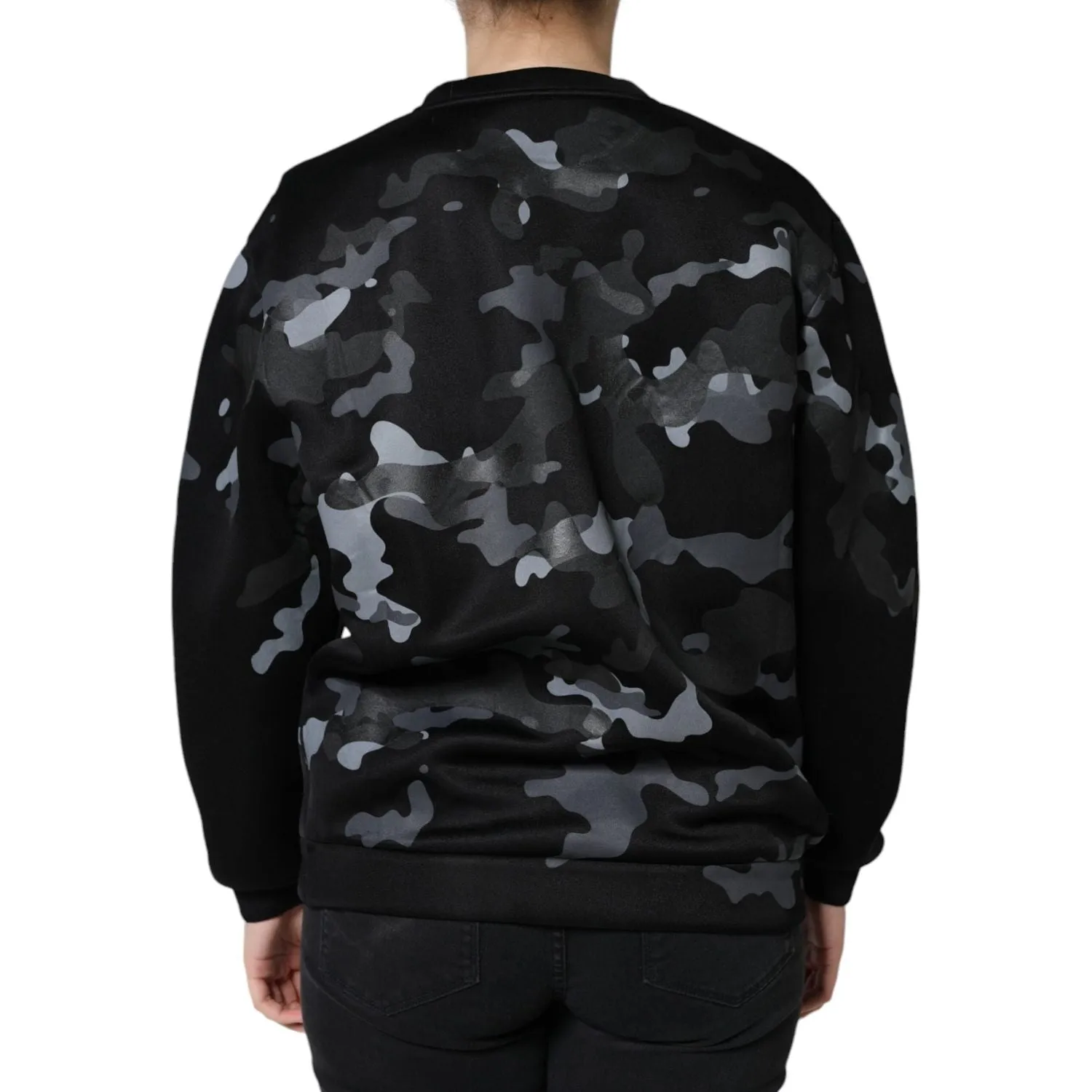 Dolce & Gabbana Black Camouflage Round Neck Sweatshirt Sweater