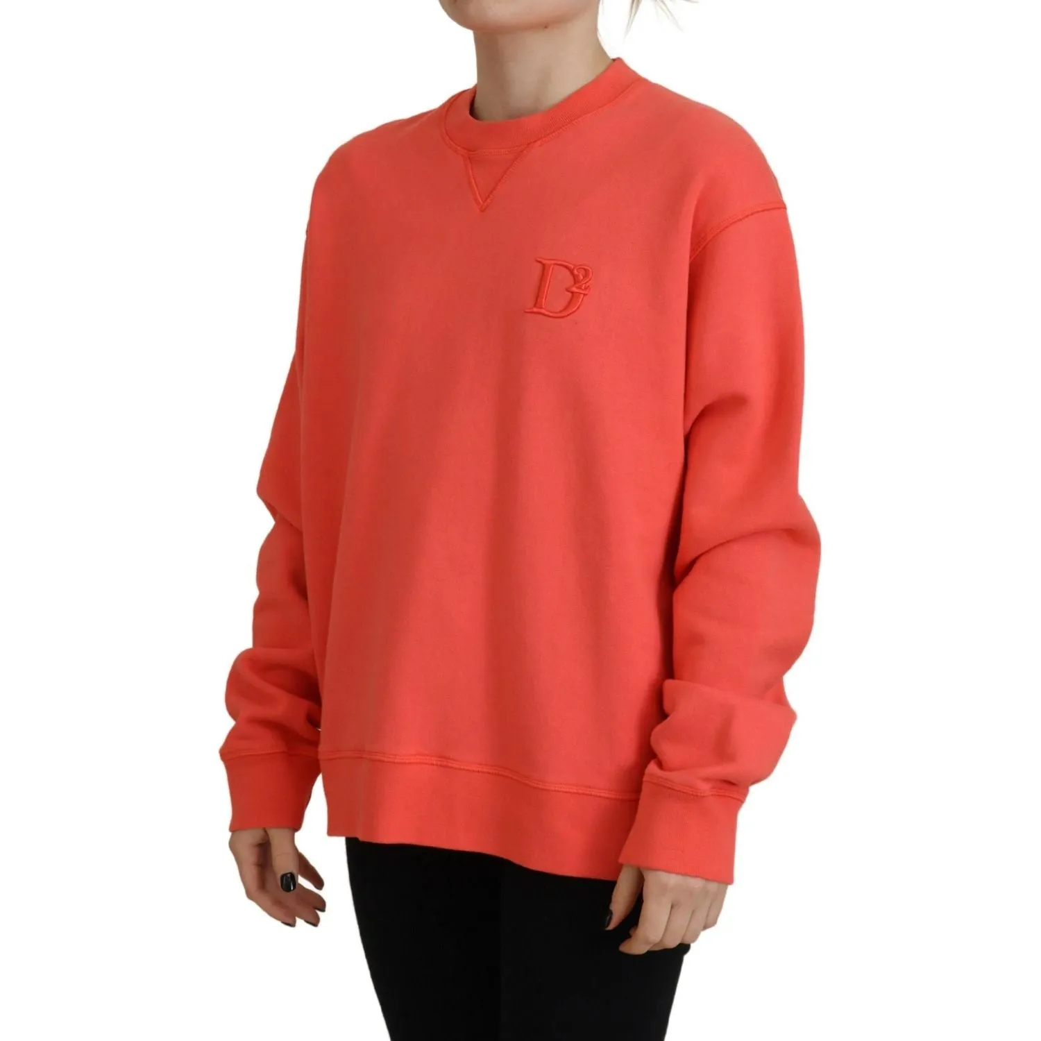 Dsquared² Pink Logo Embroidery Women Long Sleeve Sweater