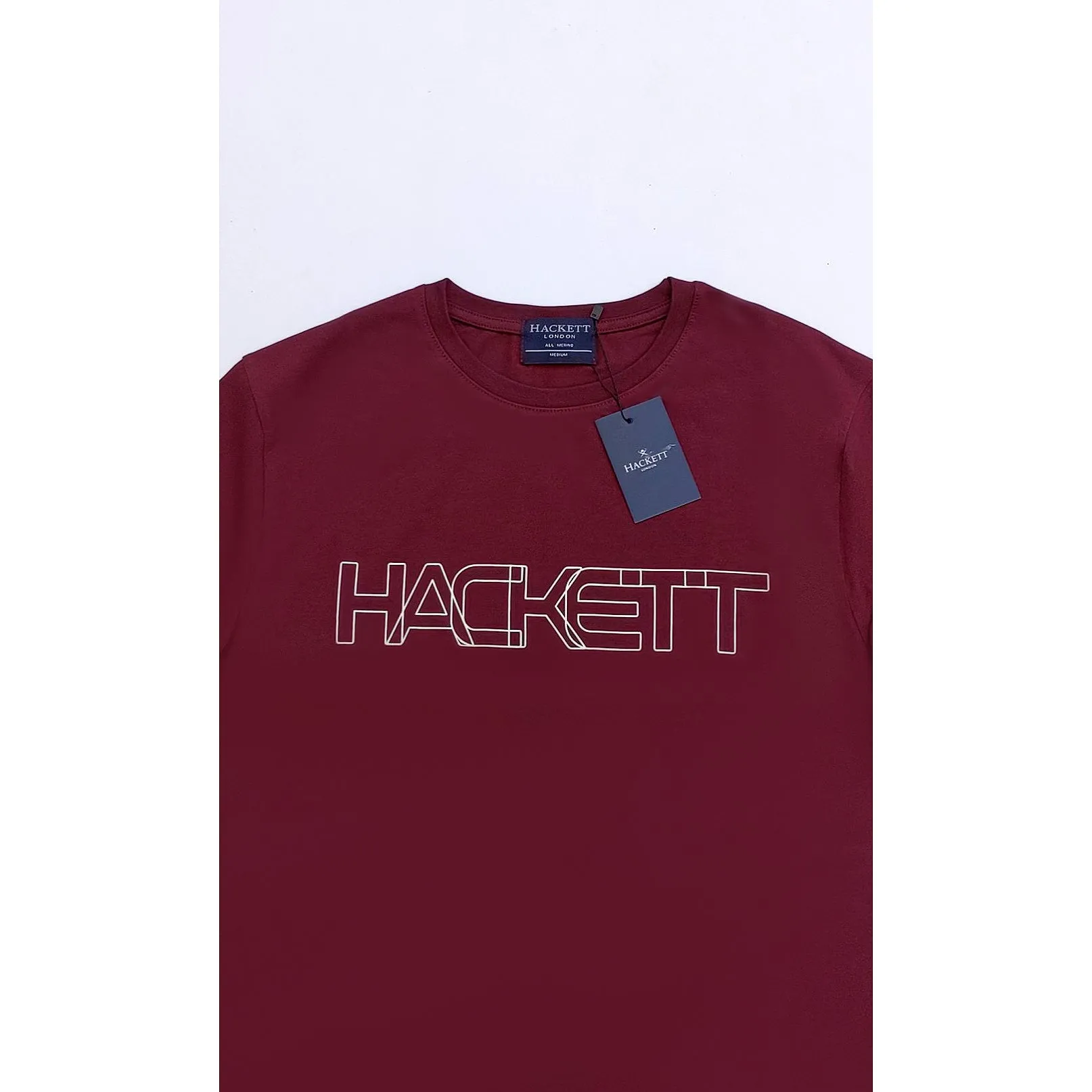 HC - Men 'Burgundy' Hackett Printed Logo T-Shirt HC778