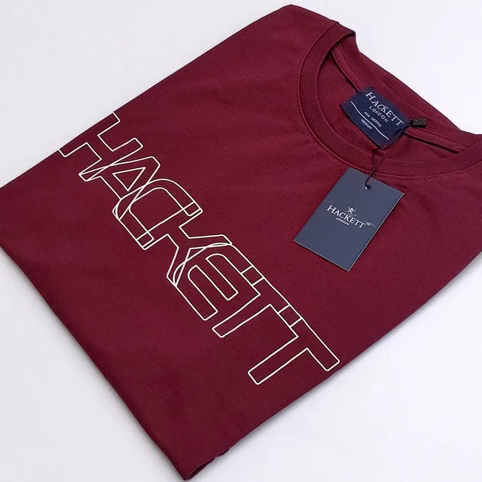 HC - Men 'Burgundy' Hackett Printed Logo T-Shirt HC778