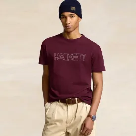 HC - Men 'Burgundy' Hackett Printed Logo T-Shirt HC778