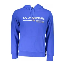 La Martina Chic Blue Embroidered Hooded Sweatshirt