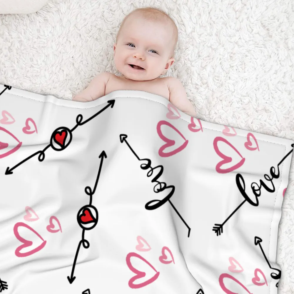 Love in Motion 40" x 30" Super Soft Plush Baby Blanket