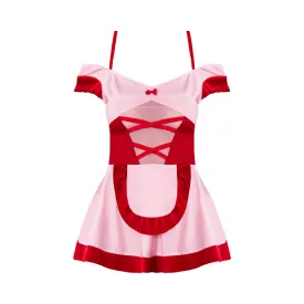 Magic Silk Dress Up Cupid Cutie Dress with Garter & G-String Costume Pink/Red