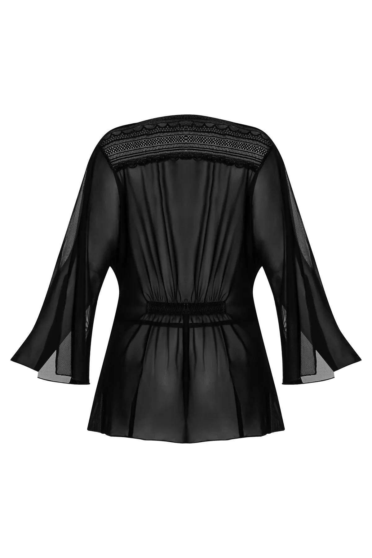 Magic Silk Modern Romance Short Robe Black