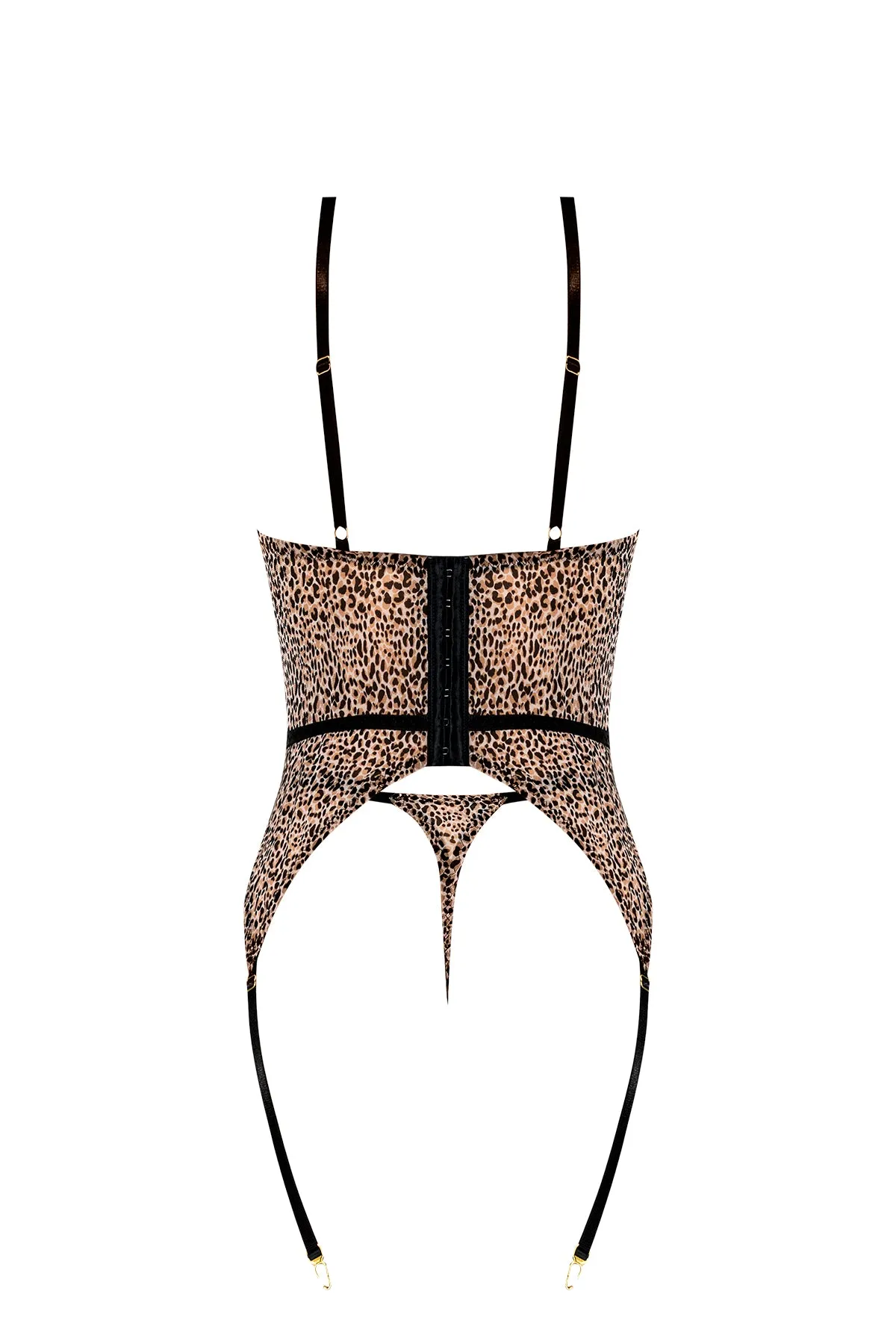 Magic Silk Purrrfect Basque & Thong Set Leopard