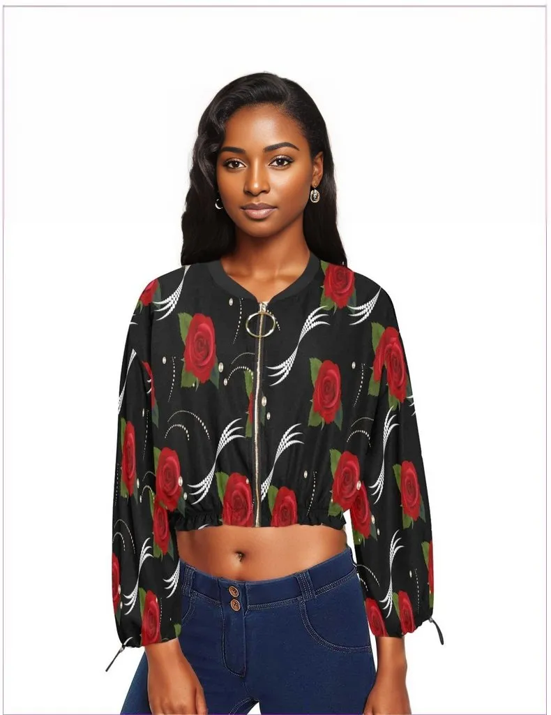 Pearls & Roses Chiffon Cropped Jacket