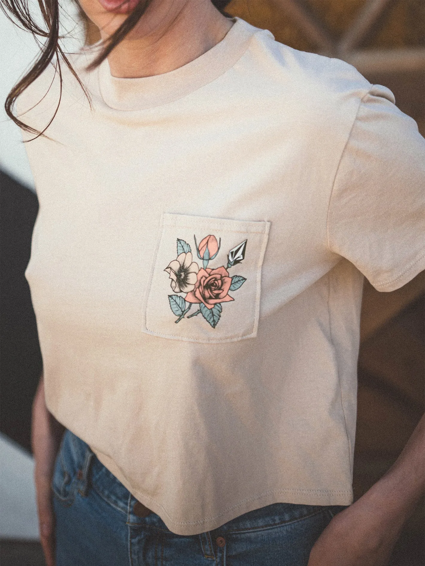 Pocket Dial Tee - Dusty Rose