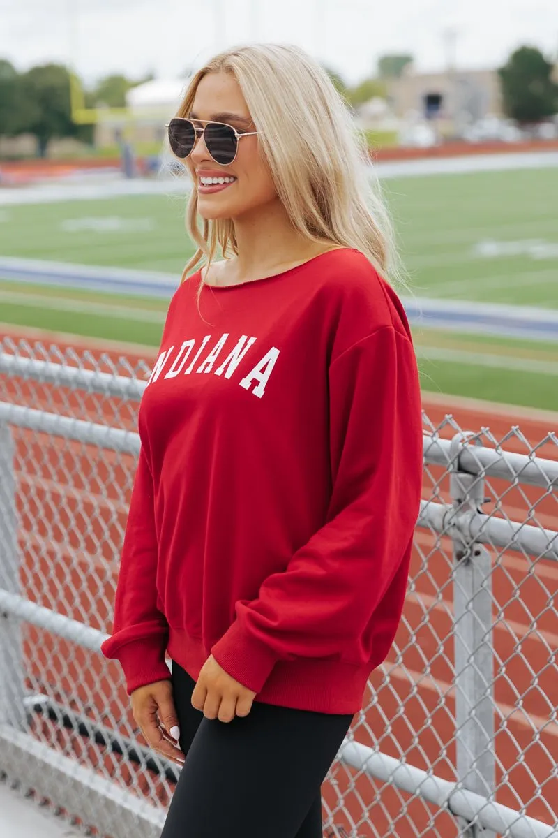 Red Indiana Boat Neck Sweatshirt - FINAL SALE