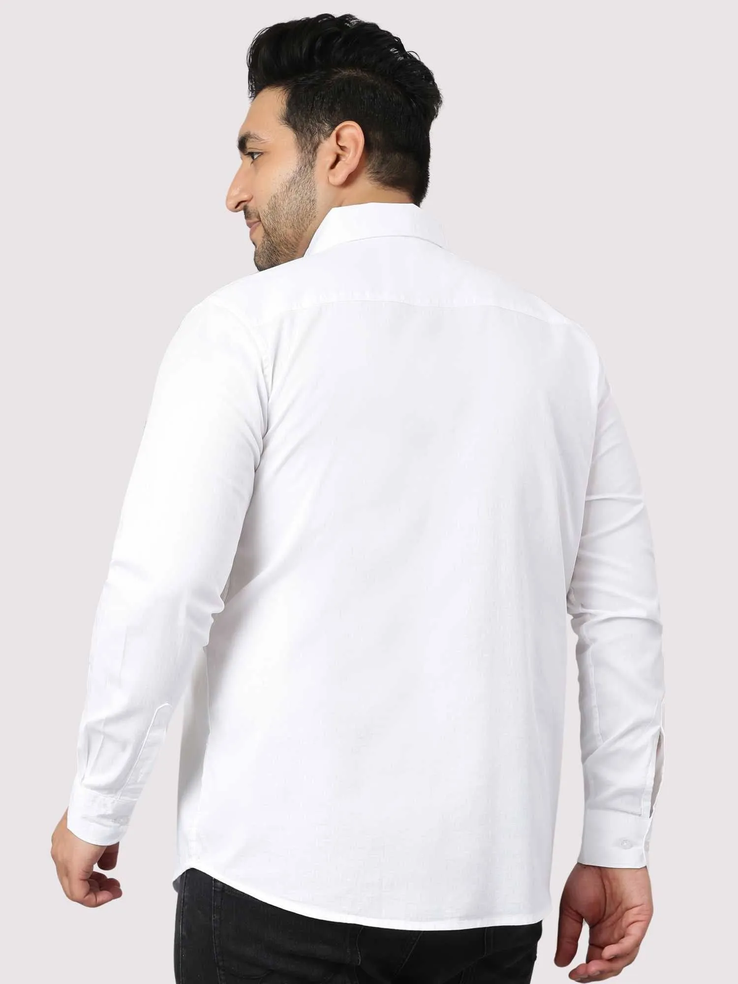 Riddle and Ryhme Printed White Shirt Men's Plus Size