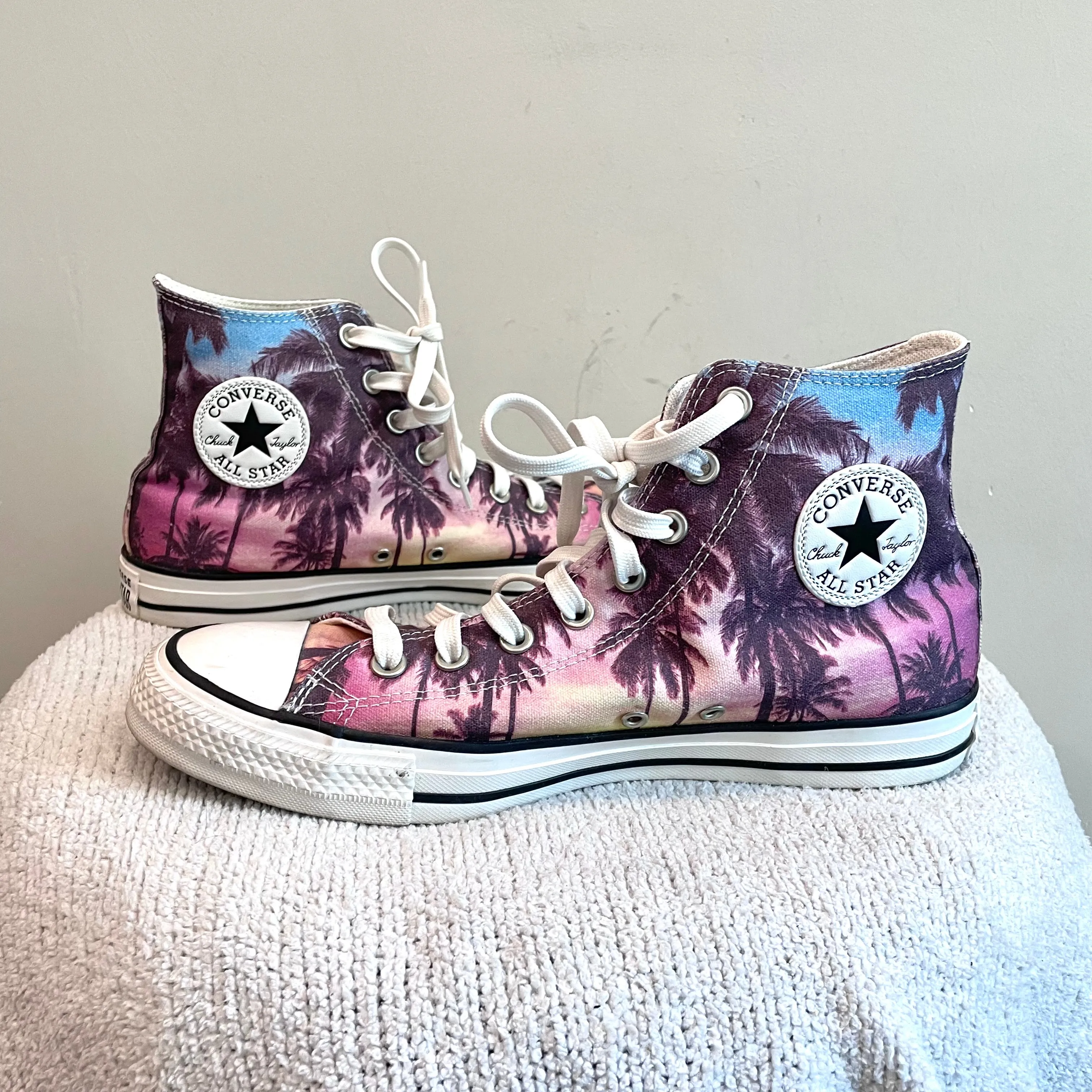 Sunset Palm Tree High Top Sneakers