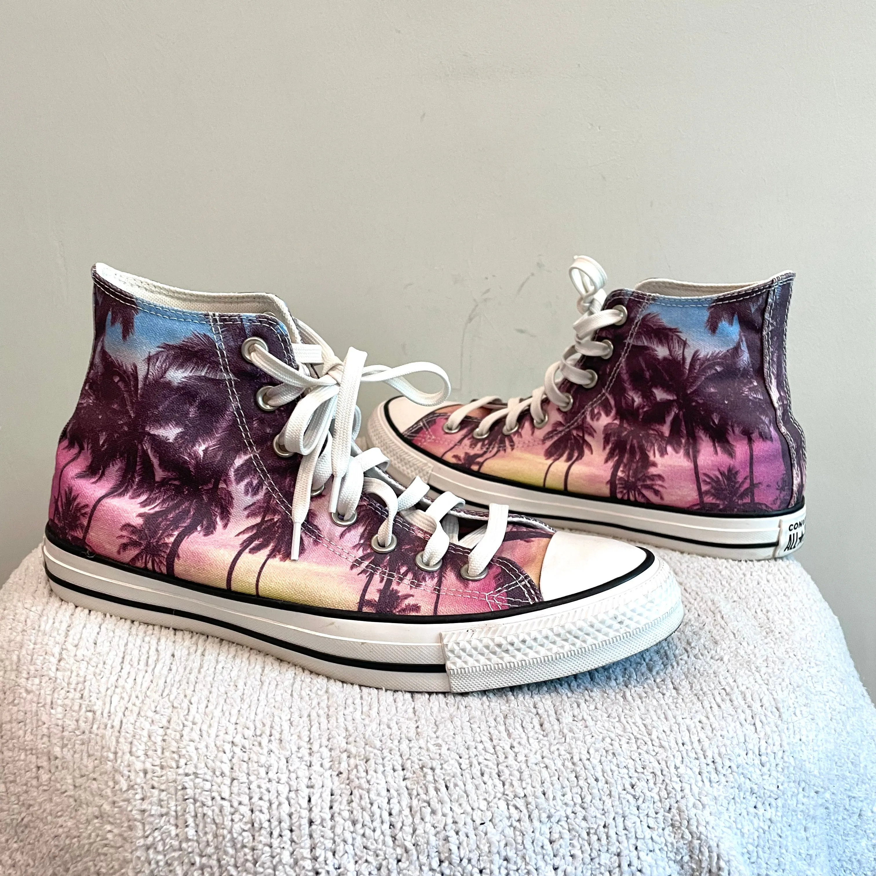 Sunset Palm Tree High Top Sneakers