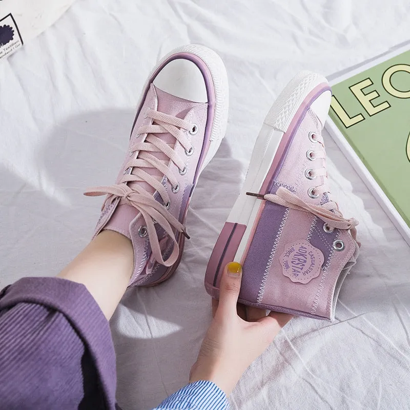 Sweet Color Canvas Sneakers High Top