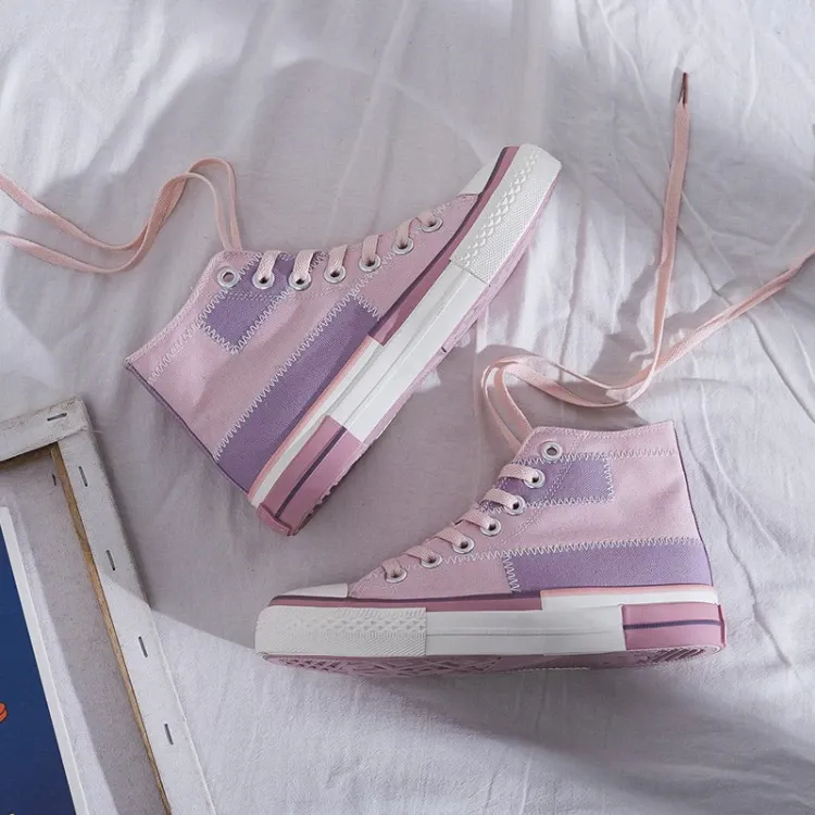 Sweet Color Canvas Sneakers High Top