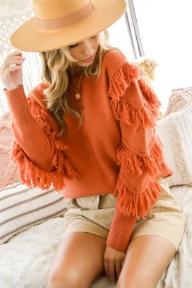 Tied String Tassel Knitted Sweater