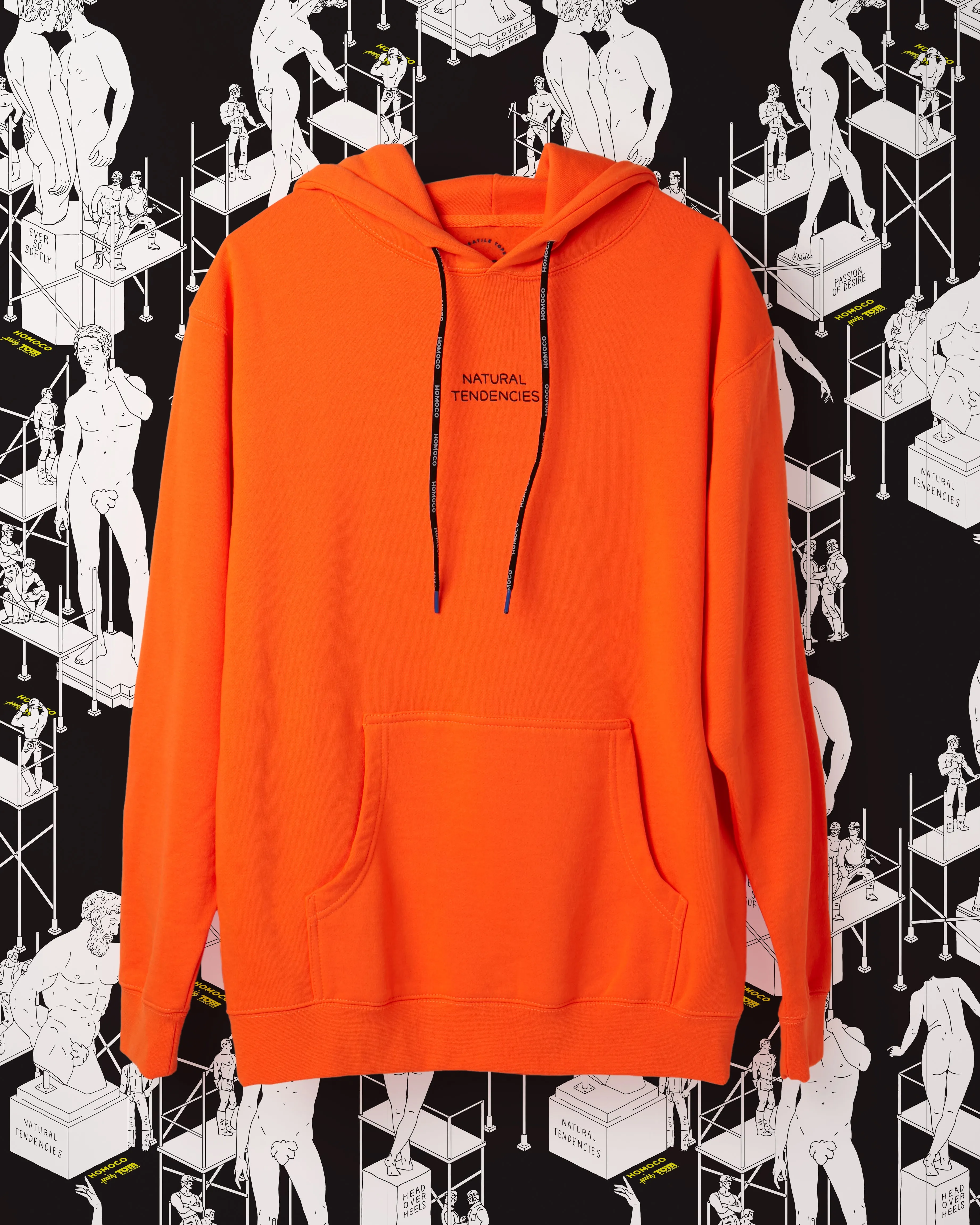 Tom of Finland Safety Orange Lover of Many Hoodie By HOMOCO