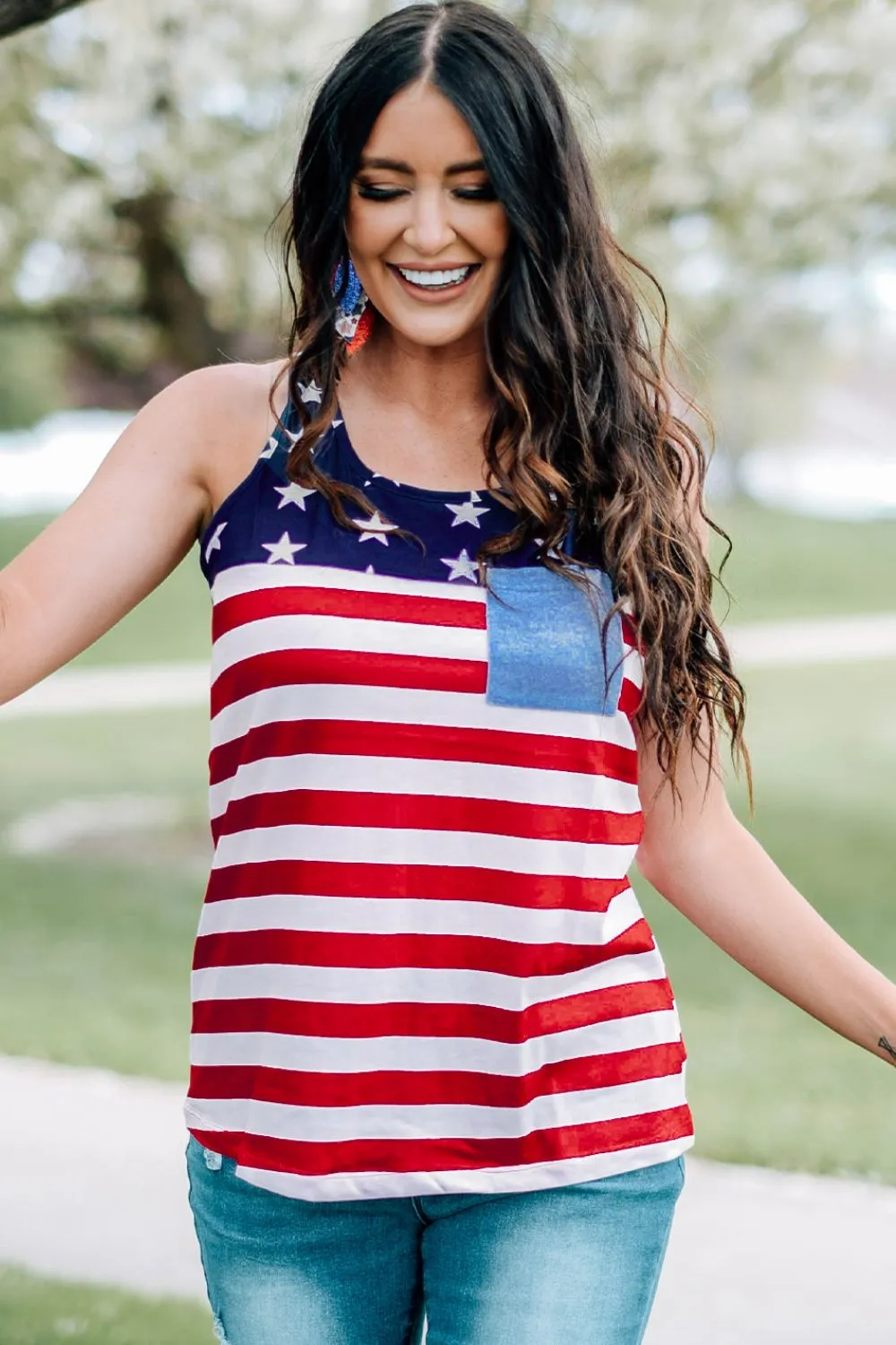 US Flag Racerback Top