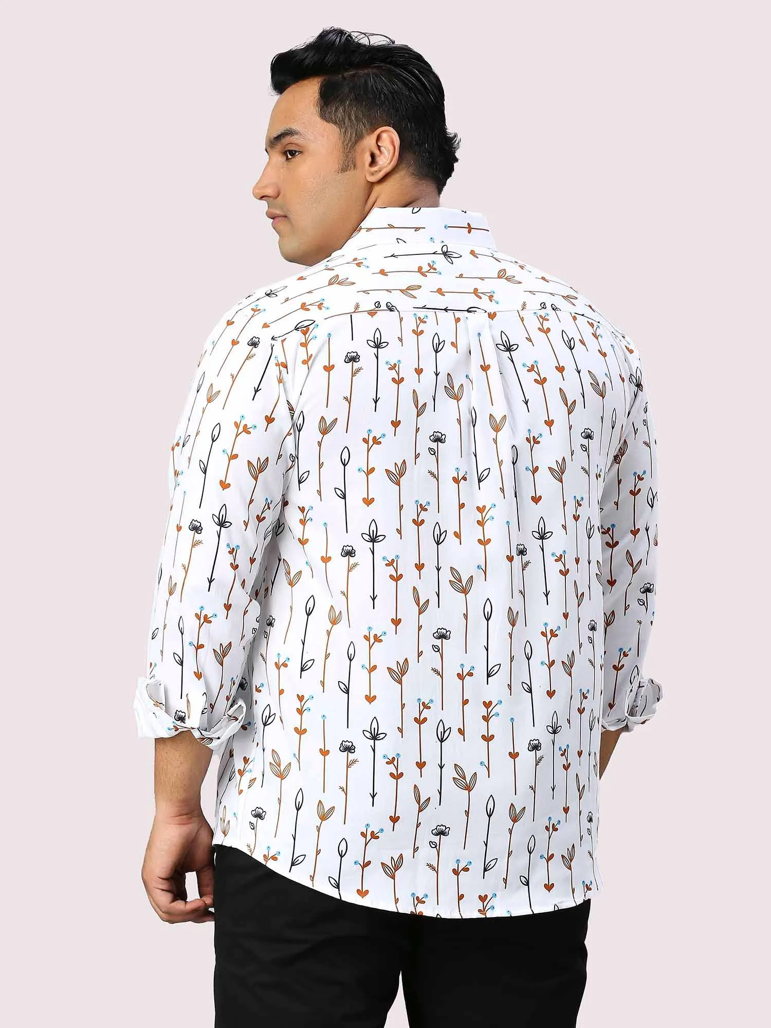 Wildflower Digital Printed Full Sleeve Shirt Men's Plus Size